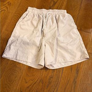 Romwe size S Light Pink Drawstring  Rain Slick Material Shorts